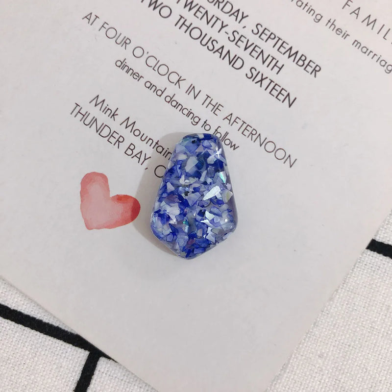 Resin Cracked Shell Earrings Accessory Set