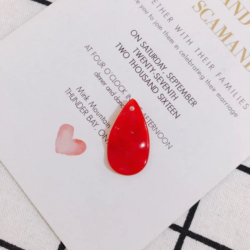 10pcs Resin Water Drop Earring Pendant Material DIY Jewelry Making