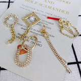 Copper Hanging Geometry Pearl Pendant Earrings DIY Jewelry Material