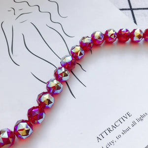 Geometric Red Crystal Glass Beads Bulk Necklace Material 1PCS