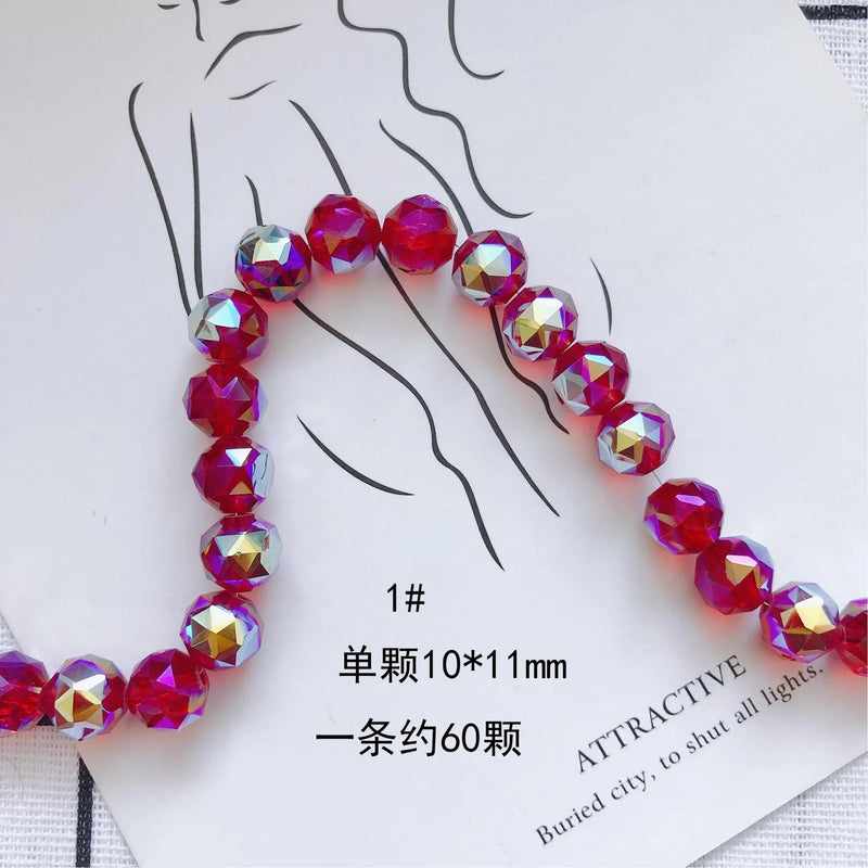 Geometric Red Crystal Glass Beads Bulk Necklace Material 1PCS