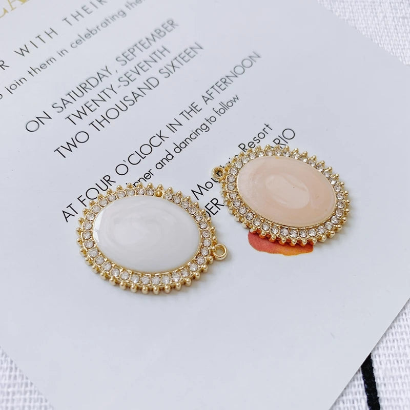 Colorful Drop Oil Oval Small Pendant Earrings DIY Jewelry Accessories