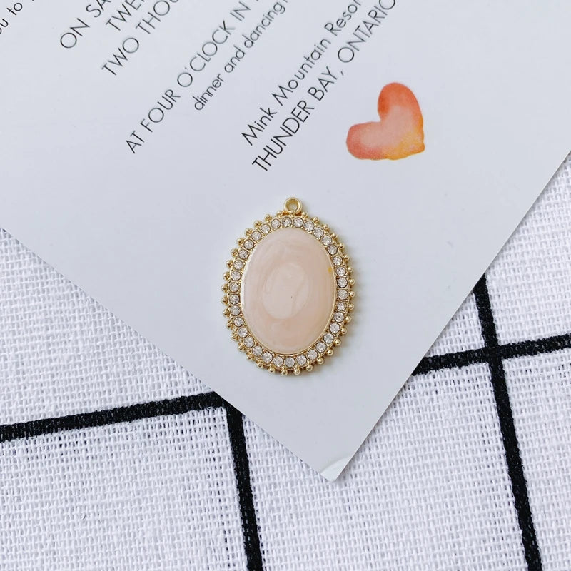 Colorful Drop Oil Oval Small Pendant Earrings DIY Jewelry Accessories