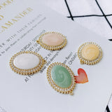 Colorful Drop Oil Oval Small Pendant Earrings DIY Jewelry Accessories