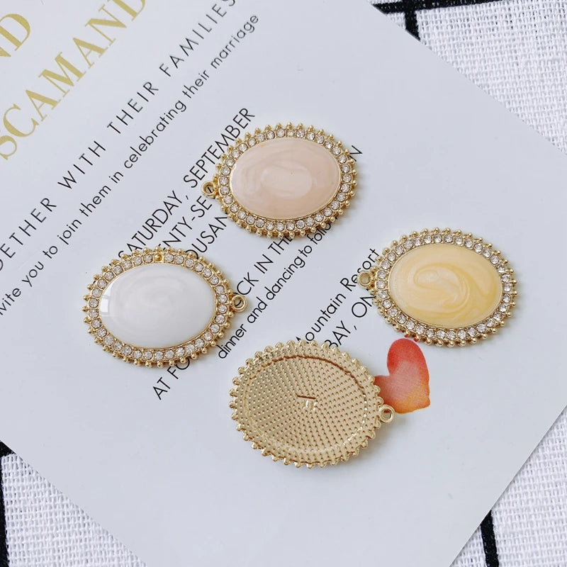 Colorful Drop Oil Oval Small Pendant Earrings DIY Jewelry Accessories
