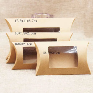 Large Pillow Box with Clear PVC Window and 10pcs Paper PVC Window Box