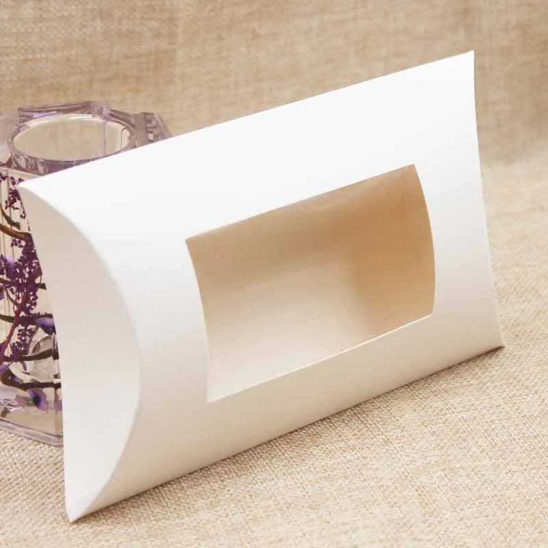 Large Pillow Box with Clear PVC Window and 10pcs Paper PVC Window Box