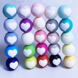 50pcs Silicone Teething Beads Baby Chew Heart Beads 15mm DIY Baby Teether