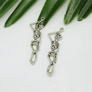 DIY Metal Alloy Skull Body Charms Punk Men Jewelry Findings Necklace