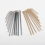 Minimalist Geometric Earrings Brass Plating Silver Bar Tassel