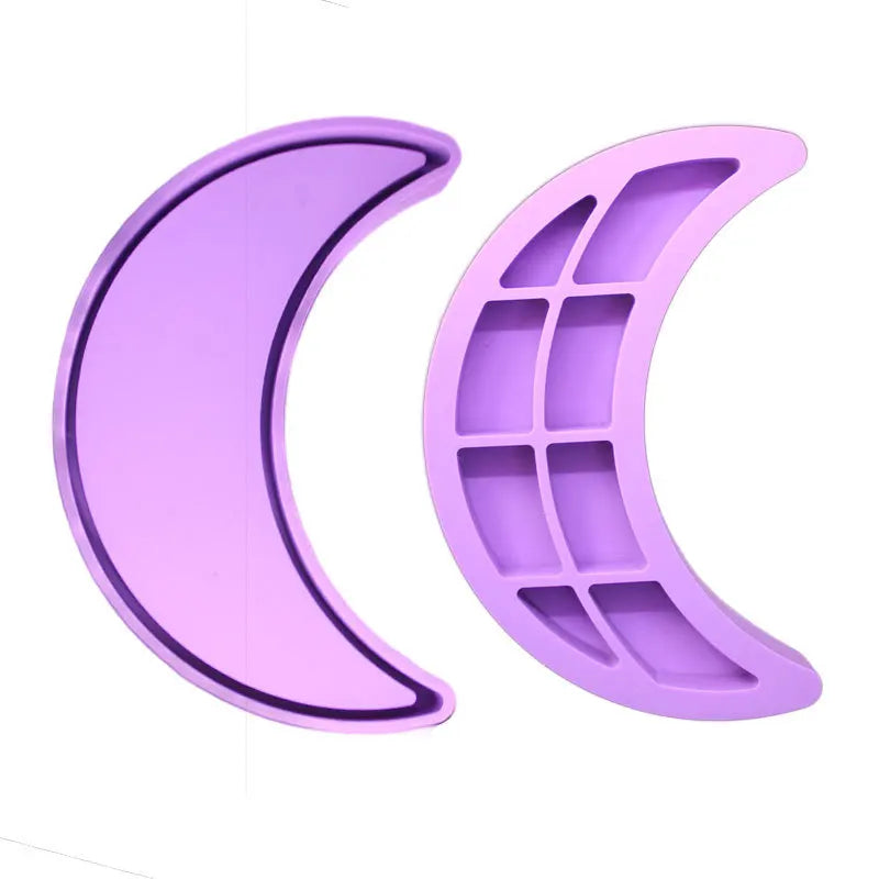 Moon Tray Crystal Epoxy Resin Mold Frosted Texture Jewelry Storage