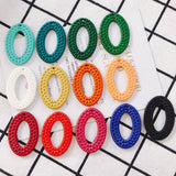 Rattan Resin Oval Earrings Pendant Jewelry