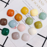 10pcs Square Candy Earrings Patches, DIY Solid Earrings Material