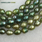 Dark Green Pearl Beads 6-7mm Teardrop Shape Strand - 45pcs/lot