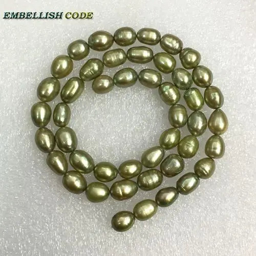Dark Green Pearl Beads 6-7mm Teardrop Shape Strand - 45pcs/lot