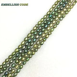 Dark Green Pearl Beads 6-7mm Teardrop Shape Strand - 45pcs/lot