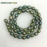 Dark Green Pearl Beads 6-7mm Teardrop Shape Strand - 45pcs/lot