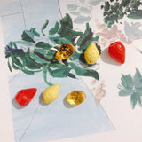 10pcs Acrylic Lemon Pendant Earrings Necklace Accessories