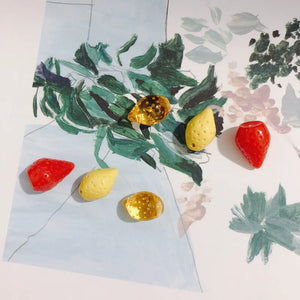 10pcs Acrylic Lemon Pendant Earrings Necklace Accessories