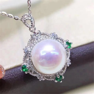 Pearl Jewelry Set 925 Silver Pendant Earring Empty Holder
