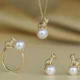 DIY Pearl Accessory Set w/ 925 Silver Pendant Earring Holder