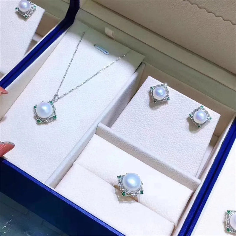 DIY Pearl Accessory Set 925 Silver Pendant Earring Holder