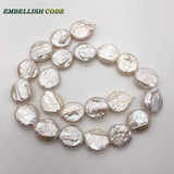 18.5mm Flat Round Teardrop Shape Freshwater Pearl Beads Strand