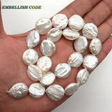 18.5mm Flat Round Teardrop Shape Freshwater Pearl Beads Strand