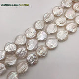 18.5mm Flat Round Teardrop Shape Freshwater Pearl Beads Strand