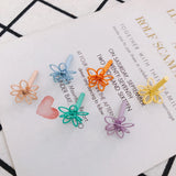 DIY Alloy Paint Hollow Double-Layer Flower Earrings Accessories