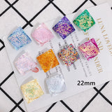 DIY Resin Acrylic Rhombus Base Gasket Glitter Earrings Hair Accessories 6pcs