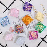 DIY Resin Acrylic Rhombus Base Gasket Glitter Earrings Hair Accessories 6pcs