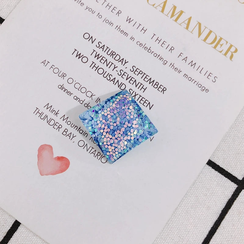 DIY Resin Acrylic Rhombus Base Gasket Glitter Earrings Hair Accessories 6pcs