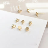 S925 Silver Ear Pin Earrings Hypoallergenic Love Star Round Accessory