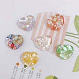 6pcs Peach Heart Resin Patch Earrings Accessories DIY