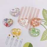 6pcs Peach Heart Resin Patch Earrings Accessories DIY