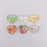 6pcs Peach Heart Resin Patch Earrings Accessories DIY