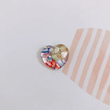 6pcs Peach Heart Resin Patch Earrings Accessories DIY