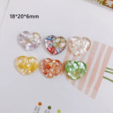 6pcs Peach Heart Resin Patch Earrings Accessories DIY
