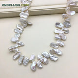 Natural Freshwater Pearl Beads Irregular Keshi Petal Shape Strand