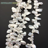 Natural Freshwater Pearl Beads Irregular Keshi Petal Shape Strand