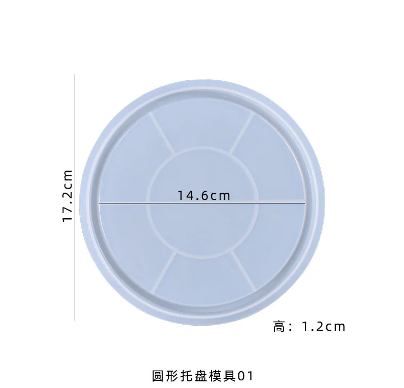 DIY Silicone Resin Epoxy Mold Round Fruit Dessert Storage Tray Coaster Mold