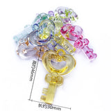 Colorful Acrylic Heart Key Necklace Pendant 105pcs