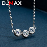 Round Cut 4mm Moissanite Pendant Necklace in 925 Sterling Silver