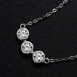 Round Cut 4mm Moissanite Pendant Necklace in 925 Sterling Silver