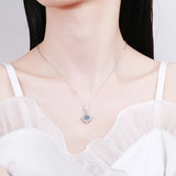 DJAMX S925 Sterling Silver Pendant 1ct Moissanite Necklace