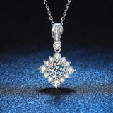 DJAMX S925 Sterling Silver Pendant 1ct Moissanite Necklace
