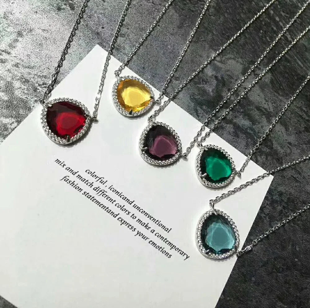 Colorful Crystal Pendant Necklace For Women(DJ1150)