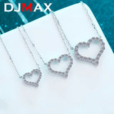 Moissanite Heart Necklace 0.3CT-2CT S925 Silver Platinum Pendant