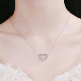 Moissanite Heart Necklace 0.3CT-2CT S925 Silver Platinum Pendant